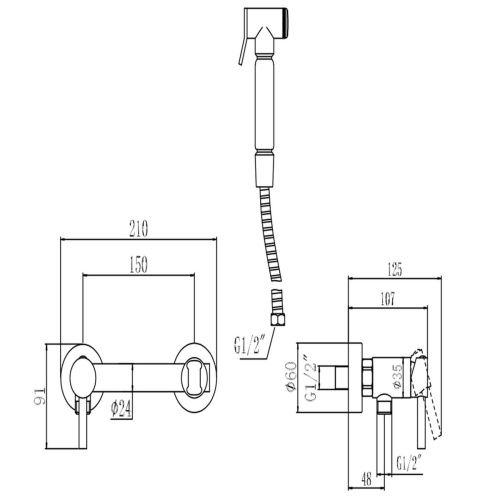 Смеситель для биде Savol S-FXQ006H черный