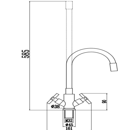 Смеситель для кухни Fmark FS8442-04 с гибким изливом серый