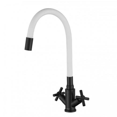 Смеситель для кухни Fmark FS8442-02H с гибким изливом белый