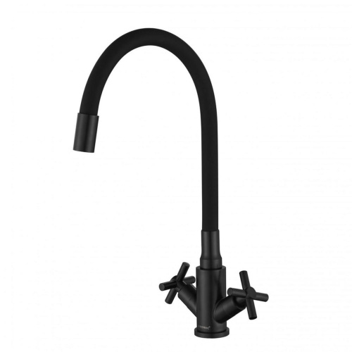 Смеситель для кухни Fmark FS8442-01H с гибким изливом черный