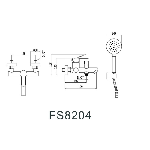 Смеситель для ванны Fmark FS8204H черный