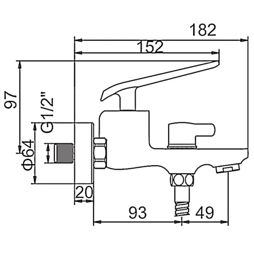 Смеситель для ванны Ledeme L3274B черный