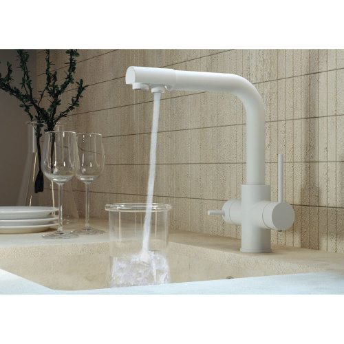 Смеситель для кухни Gross Aqua Ecolife 3120609MW с подключением к фильтру воды белый