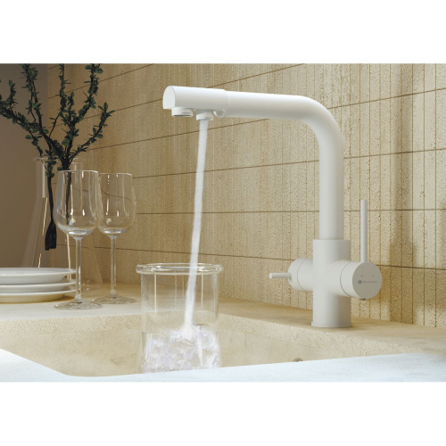 Смеситель для кухни Gross Aqua Ecolife 3120609MW с подключением к фильтру воды белый