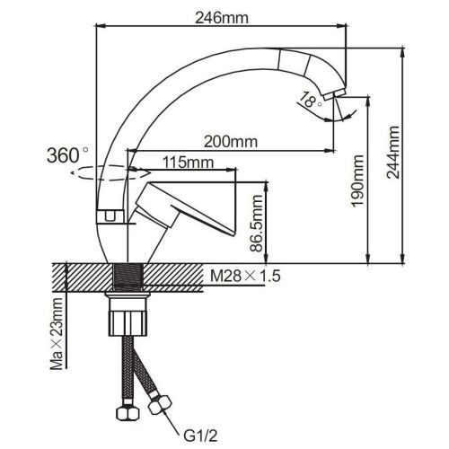 Смеситель для кухни Эверест B59-270GS