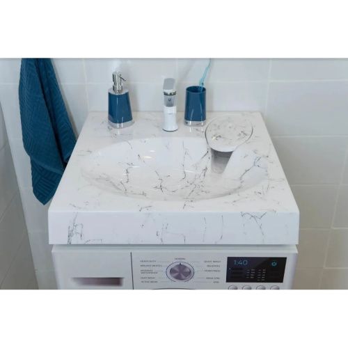 Раковина для ванной MARKO Мэй 60 БЕЛЫЙ МРАМОР с кронштейном 605х602х85 мм 52266001