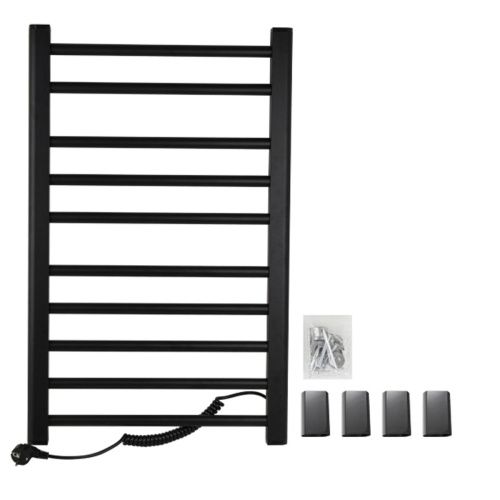 Полотенцесушитель BRIMIX 08030B Черный матовый электрический лесенка 800 х 500 х 90 мм на 10 перекладин из алюминия 260 W