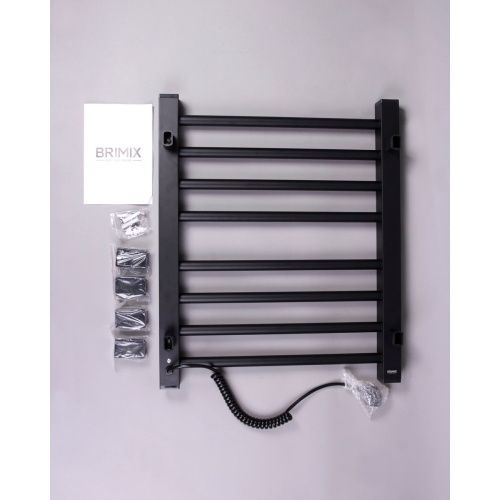 Полотенцесушитель BRIMIX 08061B Черный матовый электрический лесенка 600 х 500 х 100 мм на 8 перекладин 190 W