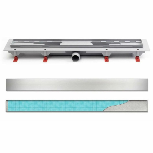 MCH Chudej Водоотводящий желоб с рамкой из нерж. стали 550 мм - глянец CH 550 KN