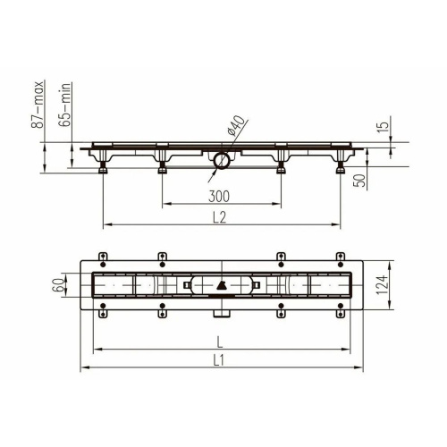 MCH Chudej Водоотводящий желоб ЧЕРНЫЙ матовый 550 мм  CH 550 KC