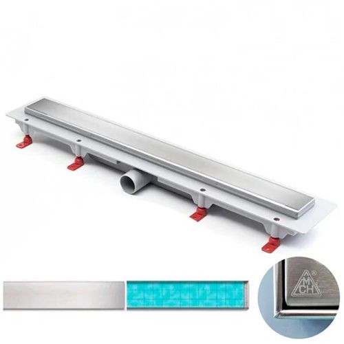 MCH Chudej Водоотводящий желоб с рамкой из нерж. стали 650 мм - глянец CH 650 KN