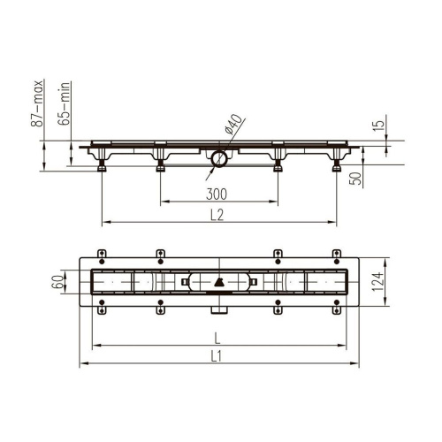 MCH Chudej Водоотводящий желоб ЧЕРНЫЙ матовый 750 мм CH 750 MC