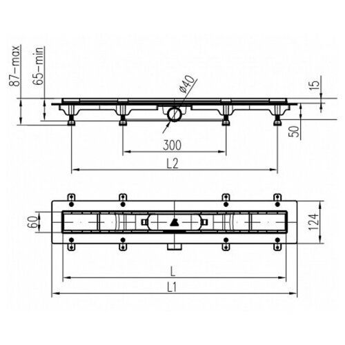 MCH Chudej Водоотводящий желоб ЧЕРНЫЙ матовый 650 мм CH 650 KC
