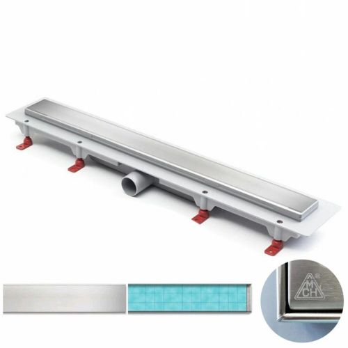 MCH Chudej Водоотводящий желоб с рамкой из нерж. стали 750 мм - глянец CH 750 KN