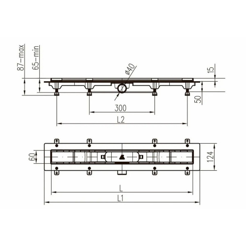 MCH Chudej Водоотводящий желоб ЧЕРНЫЙ матовый 450 мм  CH 450 KC