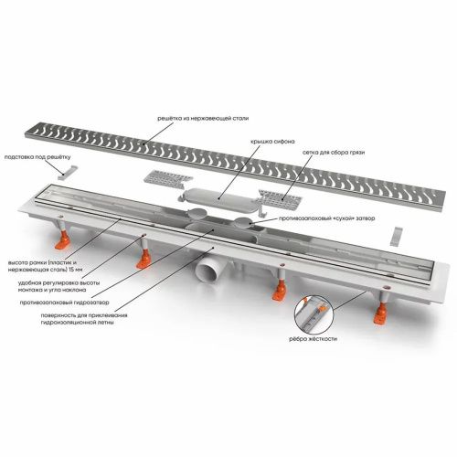 MCH Chudej Водоотводящий желоб ЧЕРНЫЙ матовый 350 мм  CH 350 KC