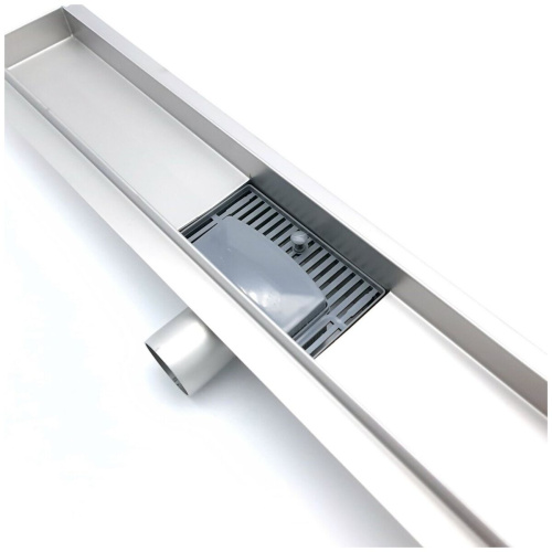 Желоб TIM гориз.выпуск с решеткой под кладку плитки защита от запаха:(сухой +гидрозатвор) 70*1000мм BAD4510002