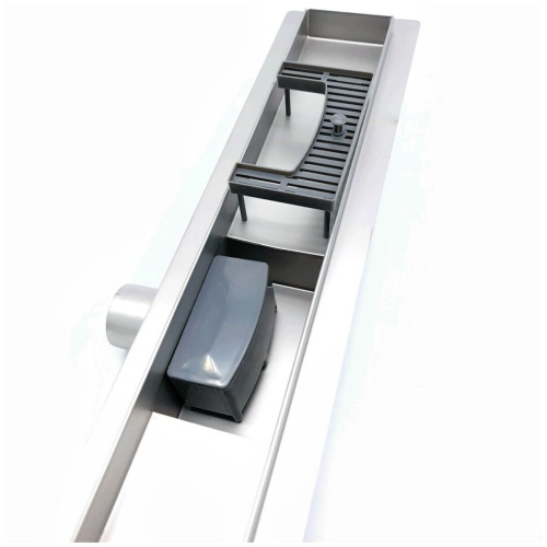 Желоб TIM гориз.выпуск с решеткой под кладку плитки защита от запаха:(сухой +гидрозатвор) 70*1000мм BAD4510002