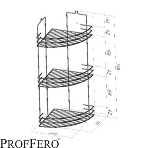 Полка угловая 3-х ярусная овал 