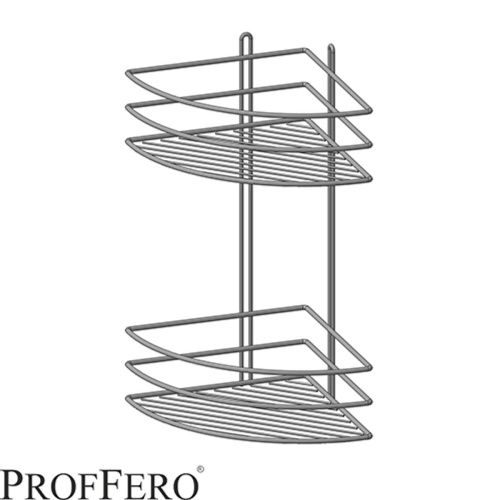 Полка угловая 2 яруса овал высокий борт Черный 200х200х380 П0001984 (10)