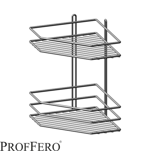 Полка угловая 2  яруса трапеция  Классик Черный 200х200х280 П0002013 (10)