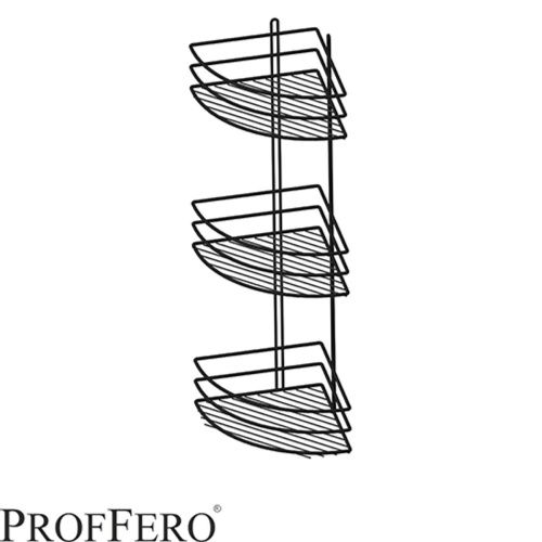 Полка угловая 3  яруса овал  «Классик» Черный 200х200х630 П0002064 (10)