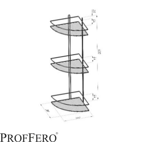 Полка угловая 3  яруса овал  «Классик» Черный 200х200х630 П0002064 (10)