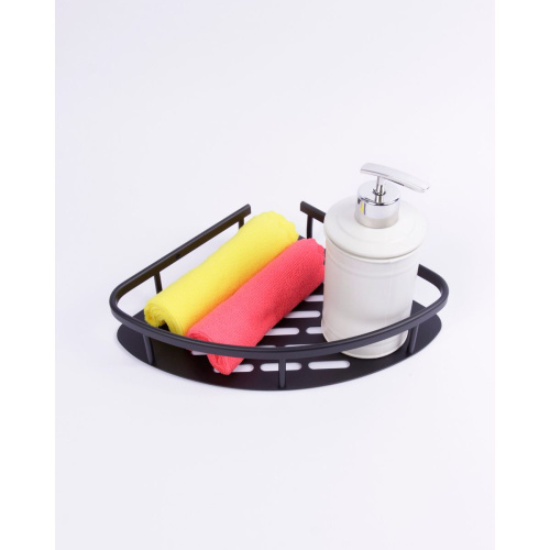 Полка угловая FASHUN для ванны из алюминия Черная A7325-7