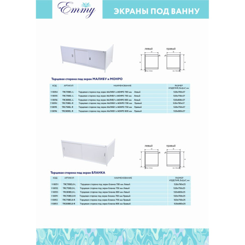 Экран Emmy под ванну 