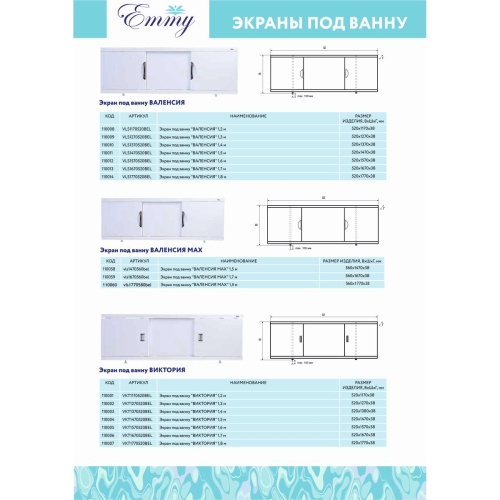 Экран Emmy под ванну 