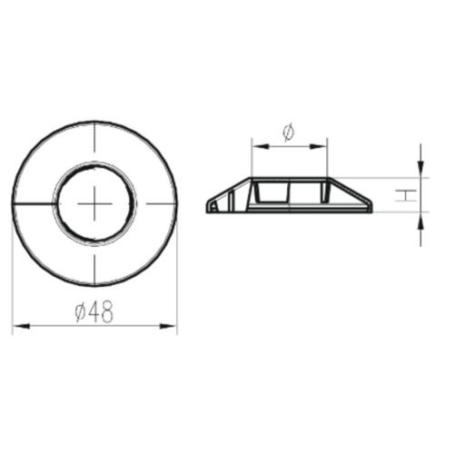 Декоративная накладка пластиковая ф20 мм MCH Chudej KCH1020 хром