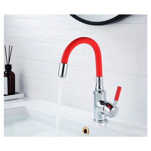 Смеситель для умывальника Ledeme L1399-1 красный