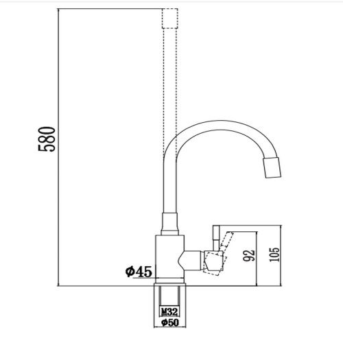Смеситель для кухни Savol FS26729-01 с гибким изливом черный