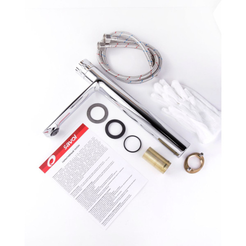 Смеситель для раковины Savol S-601810G с кнопочным включением