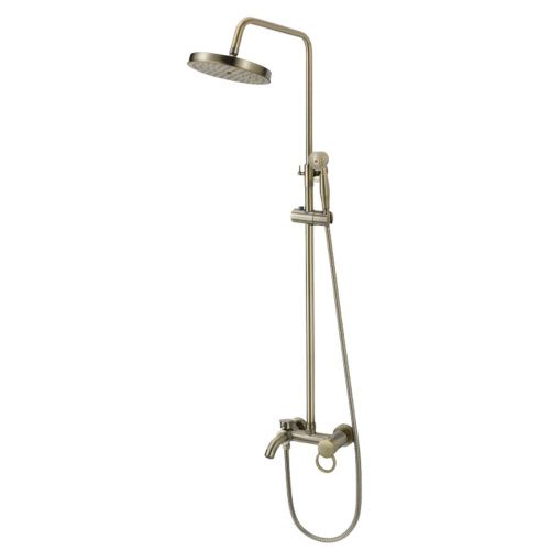 Душевая стойка Fmark со смесителем, лейкой и тропическим душем БРОНЗА FM2407C