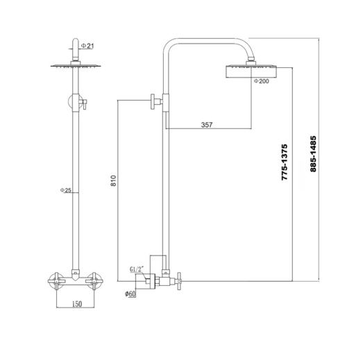 Душевая стойка Fmark FS8405 без излива