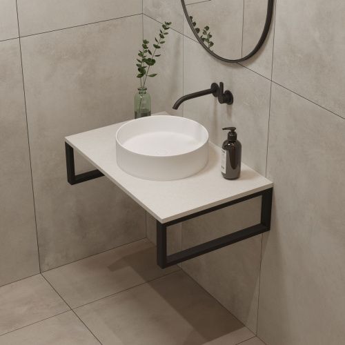 Столешница кварцевая HIEKKA 800*450*20 белая (без кроштейна)