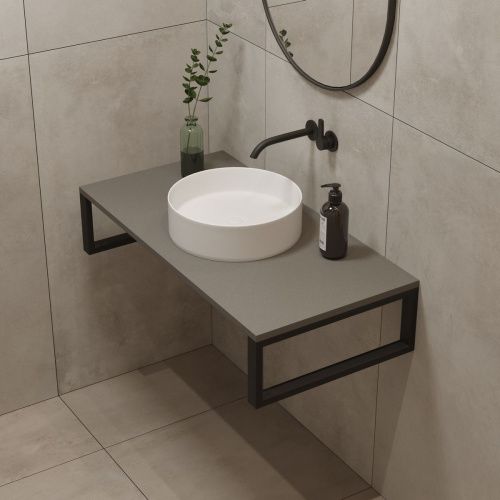 Столешница кварцевая HIEKKA 1000*450*20 тёмно серая (без кроштейна)