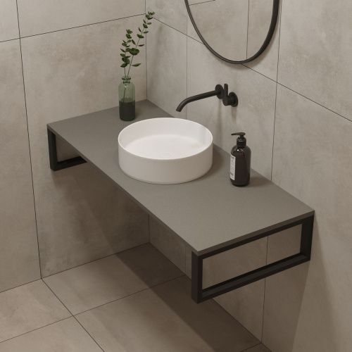 Столешница кварцевая HIEKKA 1200*450*20 тёмно серая (без кроштейна)