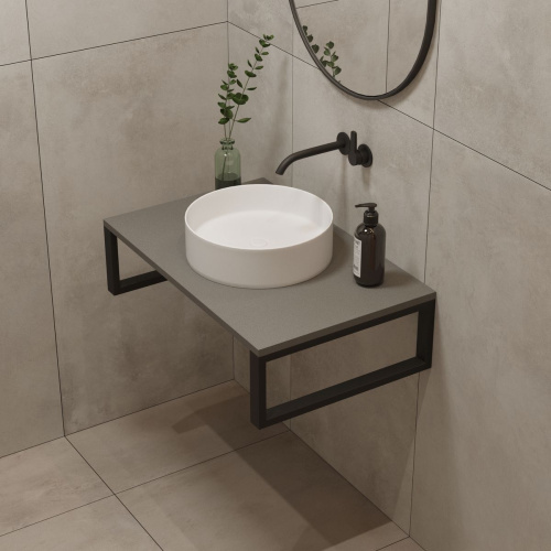 Столешница кварцевая HIEKKA 800*450*20 тёмно серая (без кроштейна)