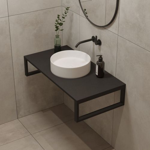 Столешница кварцевая HIEKKA 1000*450*20 черная (без кроштейна)