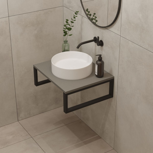 Столешница кварцевая HIEKKA 600*450*20 тёмно серая (без кроштейна)