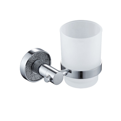 Стакан стеклянный GFmark 4806 с креплением к стене с алмазной крошкой