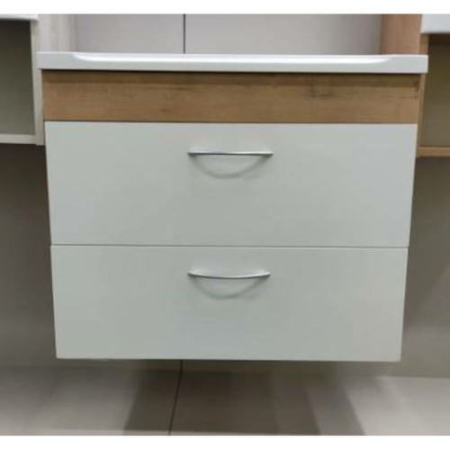 Тумба подвесная GS Милен 65 с 2 ящ. ЛДСП 16мм Дуб бунратти, ПВХ белый глянец с раковиной Milen 65 11418