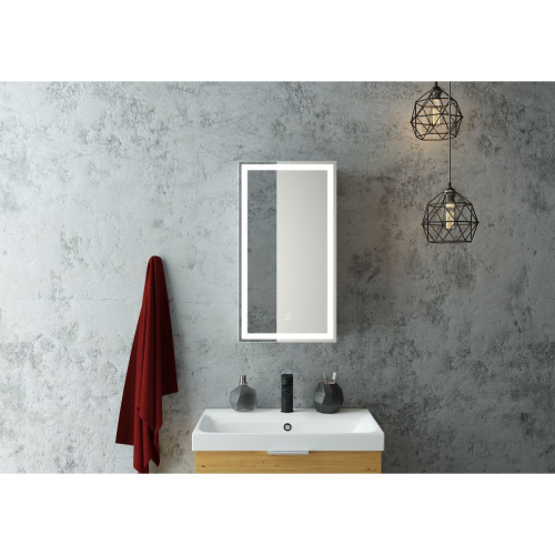 Зеркало-шкаф Allure LED 350х650 Левый с сенсором и розеткой МВК055