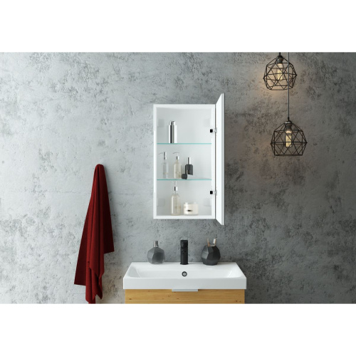 Зеркало-шкаф Allure LED 350х650 Левый с сенсором и розеткой МВК055