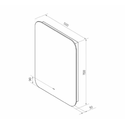 Зеркало Burzhe LED 500х700 с бесконтактным сенсором, теплая подсветка ЗЛП319