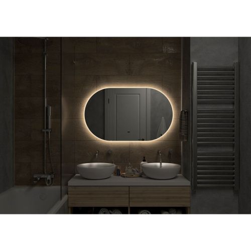 Зеркало Fleur LED 1000х600 с бесконтактным сенсором, теплая подсветка ЗЛП329