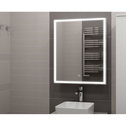 Зеркало-шкаф Allure LED 550х800 левый с сенсором и розеткой МВК002