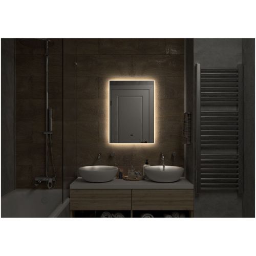 Зеркало Trezhe LED 500х700 с бесконтактным сенсором, холодная подсветка ЗЛП608